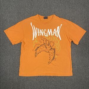 Bonkers T Shirt Fallen Angel Orange Boxy Tee Casual Graphic Size Large